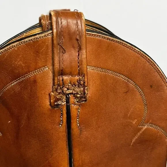 Vintage Tony Lama Mens Size 10.5 E Brown Leather Western Cowboy Boots Style 3084 - Picture 7 of 12